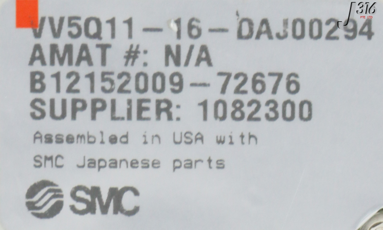 Yuu 28044 SMC 16-SLOT PNEU MANF, VV5Q11-16-DAJ00294, AMAT 4060-00337